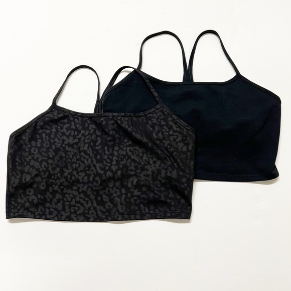 GAP Other - Gap Fit Womens Black Leopard Plain Black Recycled Power Brami Bundle of 2 Size M